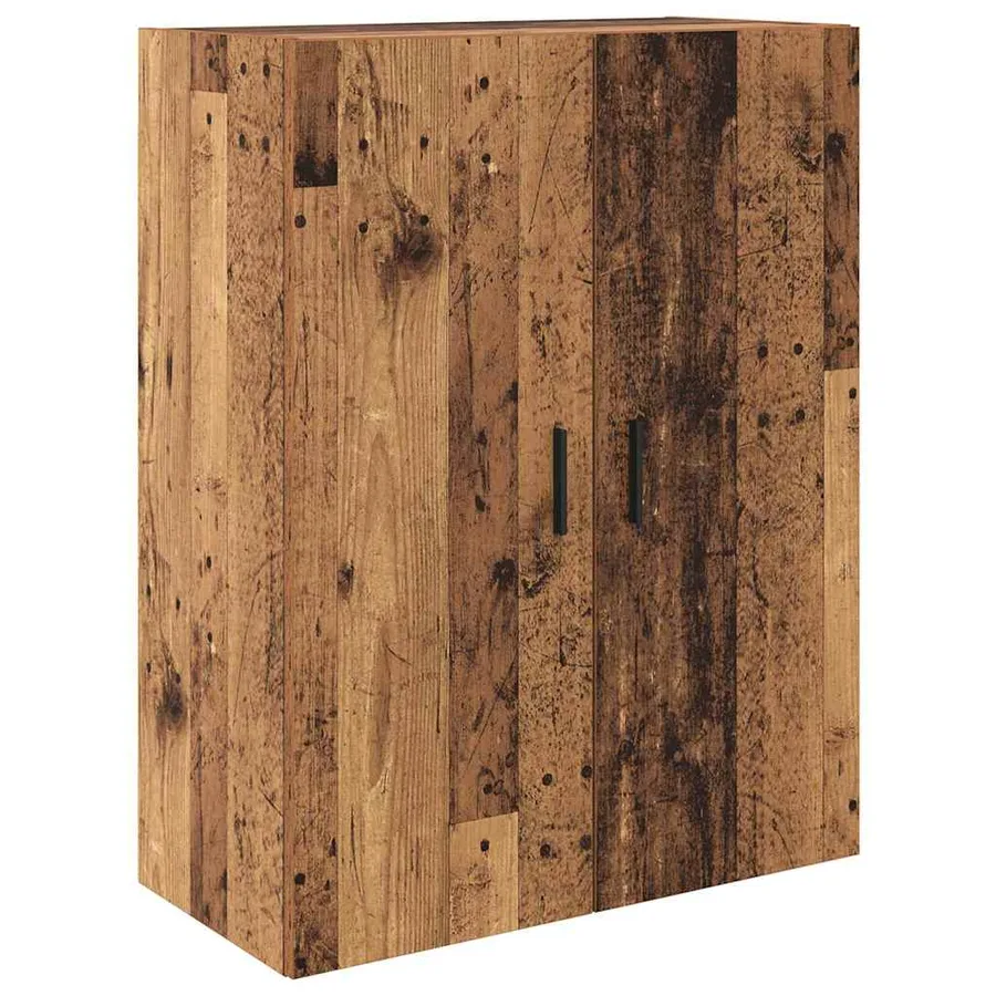 Haut Armoire 2 pcs Bois Ancien Bois Aggloméré et Verre - 7