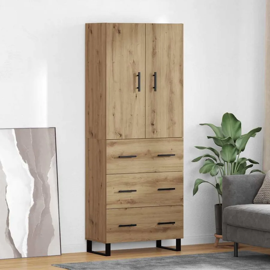 Haut Armoire 2 pcs Chêne artisanal 69,5 x 34 x 180 cm