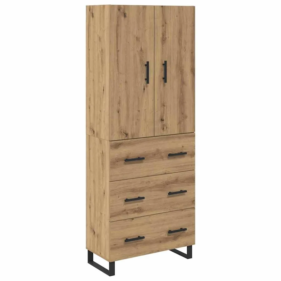 Haut Armoire 2 pcs Chêne artisanal 69,5 x 34 x 180 cm - 2