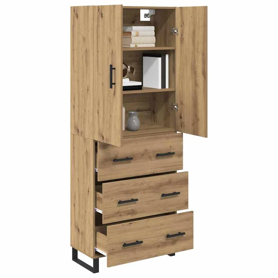 Haut Armoire 2 pcs Chêne artisanal 69,5 x 34 x 180 cm - 3