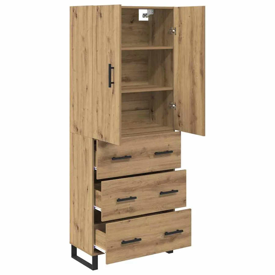 Haut Armoire 2 pcs Chêne artisanal 69,5 x 34 x 180 cm - 5