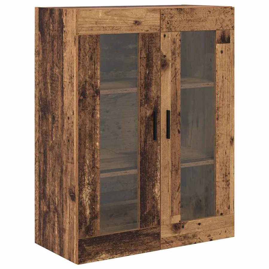 Haut Armoire avec tiroir 2 pcs Bois Ancien Bois d'ingénierie - 7