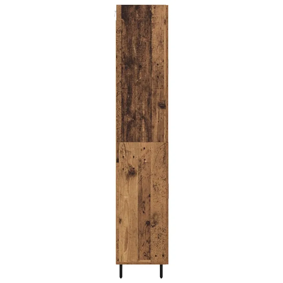 Haut Armoire avec tiroir 2 pcs Bois Ancien Bois d'ingénierie - 9