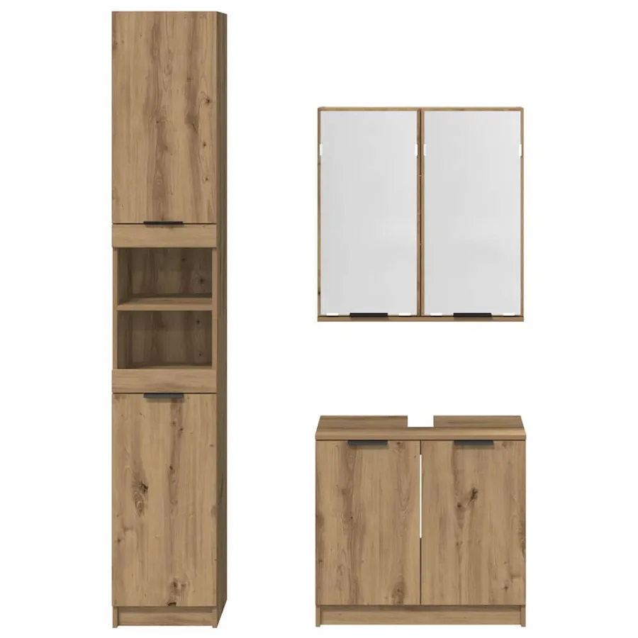 Ensemble de Meubles de Salle de Bain 3 pc Chêne artisanal - 9