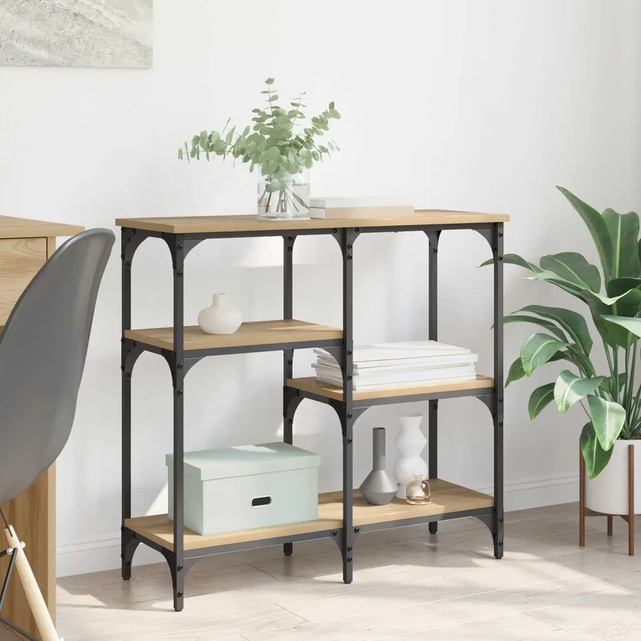 Table console Chêne artisanal 80 x 29 x 75 cm Bois d'ingénierie