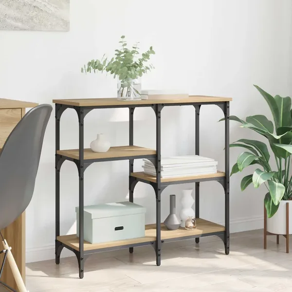 Table console Chêne artisanal 80 x 29 x 75 cm Bois d'ingénierie