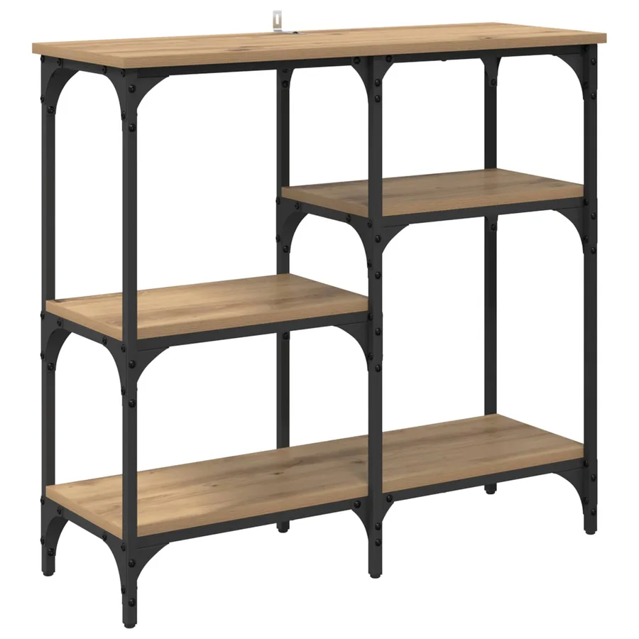 Table console Chêne artisanal 80 x 29 x 75 cm Bois d'ingénierie - 2