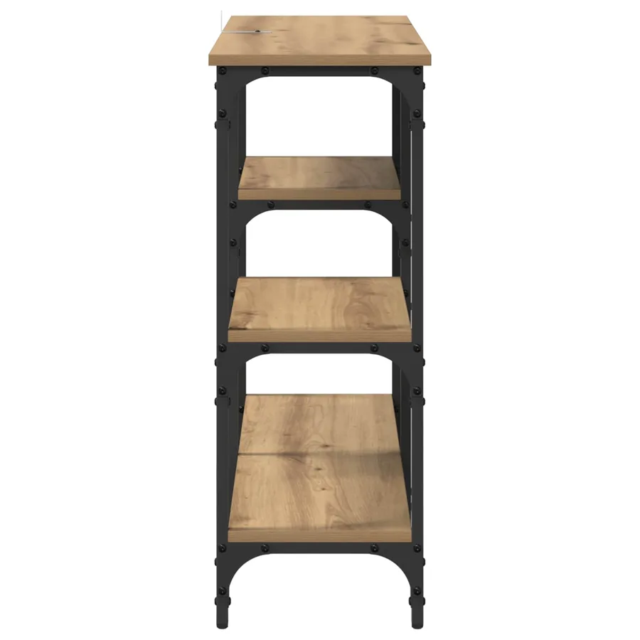 Table console Chêne artisanal 80 x 29 x 75 cm Bois d'ingénierie - 6