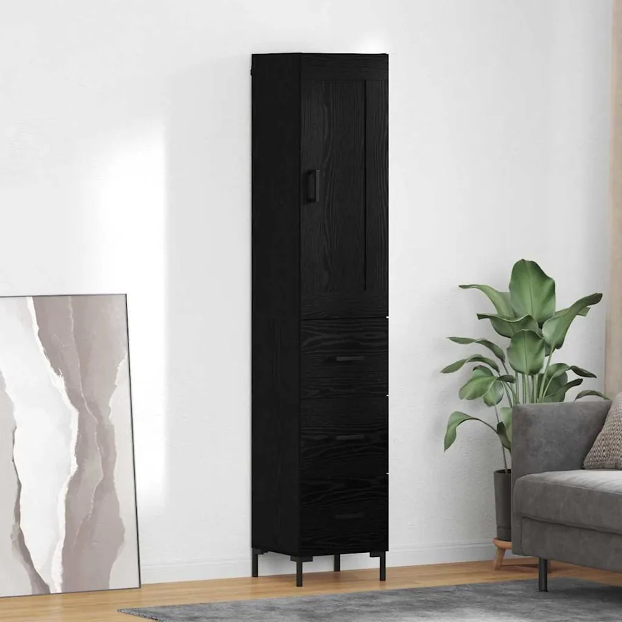 Haut Armoire Chêne noir 34,5 x 34 x 180 cm Bois d'ingénierie