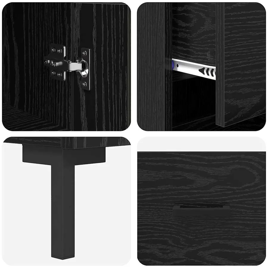 Haut Armoire Chêne noir 34,5 x 34 x 180 cm Bois d'ingénierie - 11