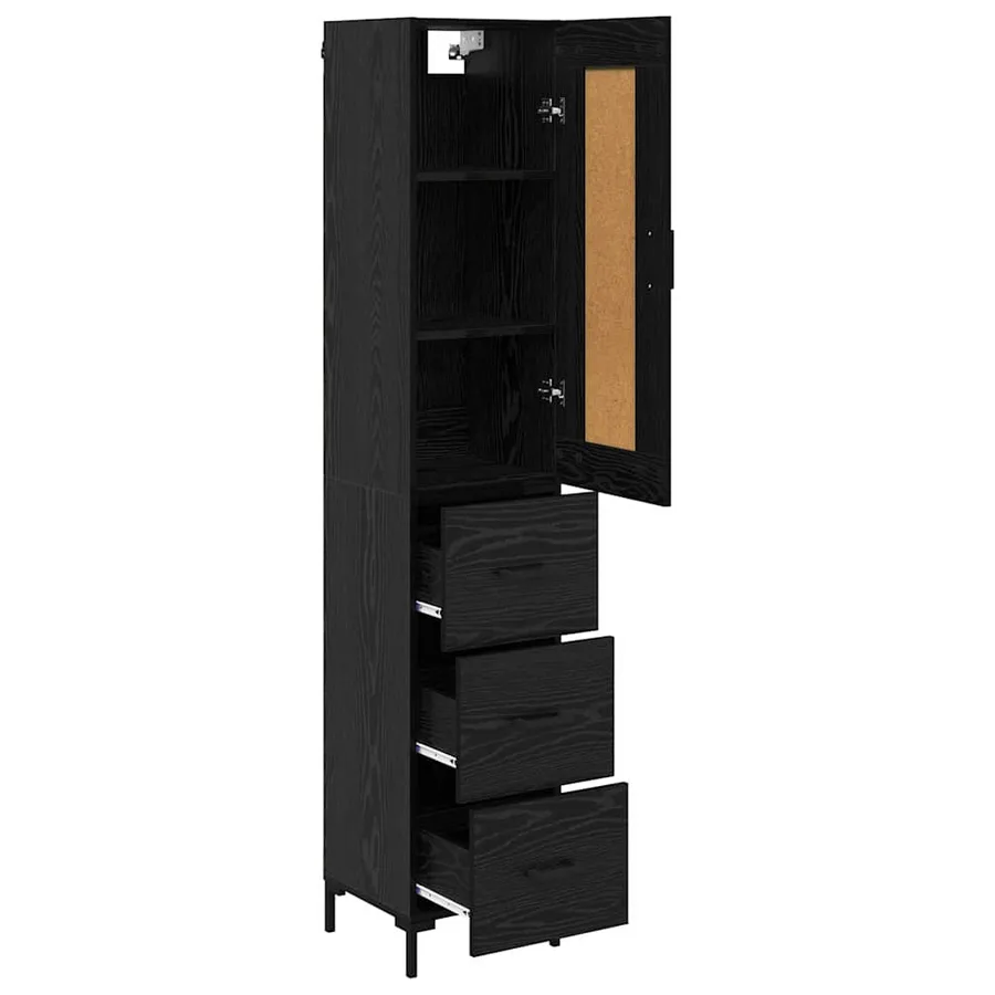 Haut Armoire Chêne noir 34,5 x 34 x 180 cm Bois d'ingénierie - 5