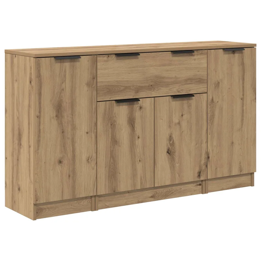 Buffet 3 pcs Chêne artisanal 120 x 30 x 70 cm Bois d'ingénierie - 5