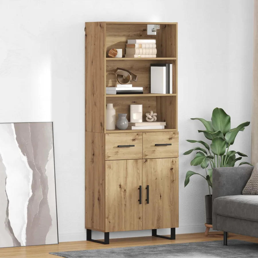 Haut Armoire 2 pcs Chêne artisanal 69,5 x 34 x 180 cm