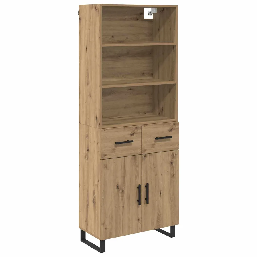 Haut Armoire 2 pcs Chêne artisanal 69,5 x 34 x 180 cm - 2