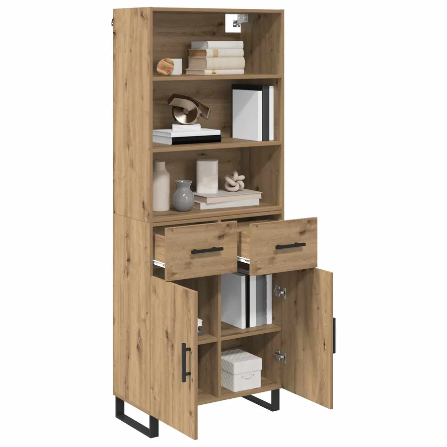 Haut Armoire 2 pcs Chêne artisanal 69,5 x 34 x 180 cm - 3