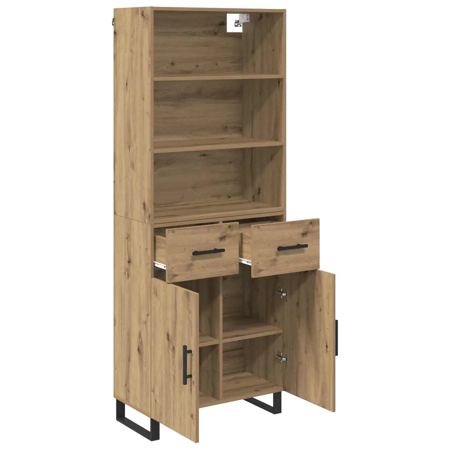 Haut Armoire 2 pcs Chêne artisanal 69,5 x 34 x 180 cm - 5