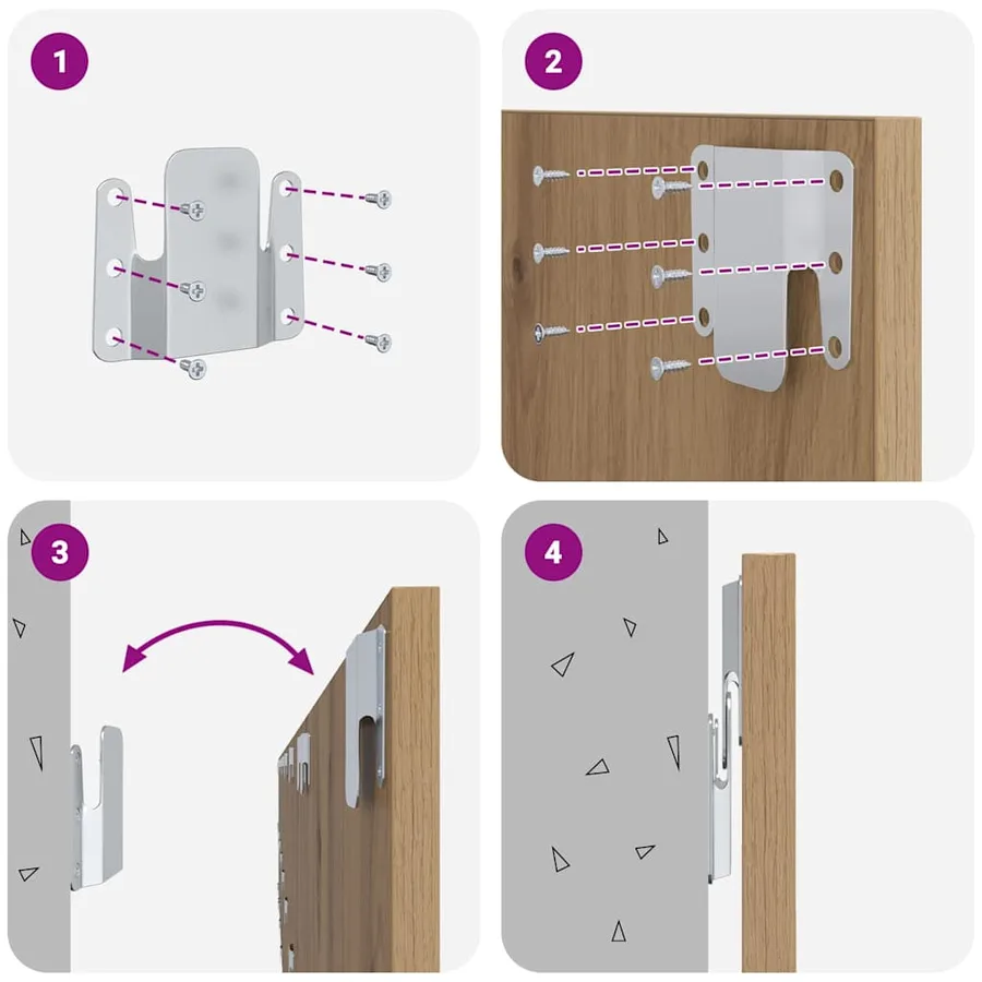 Tête de lit avec armoire 3 pcs Chêne artisanal - 13