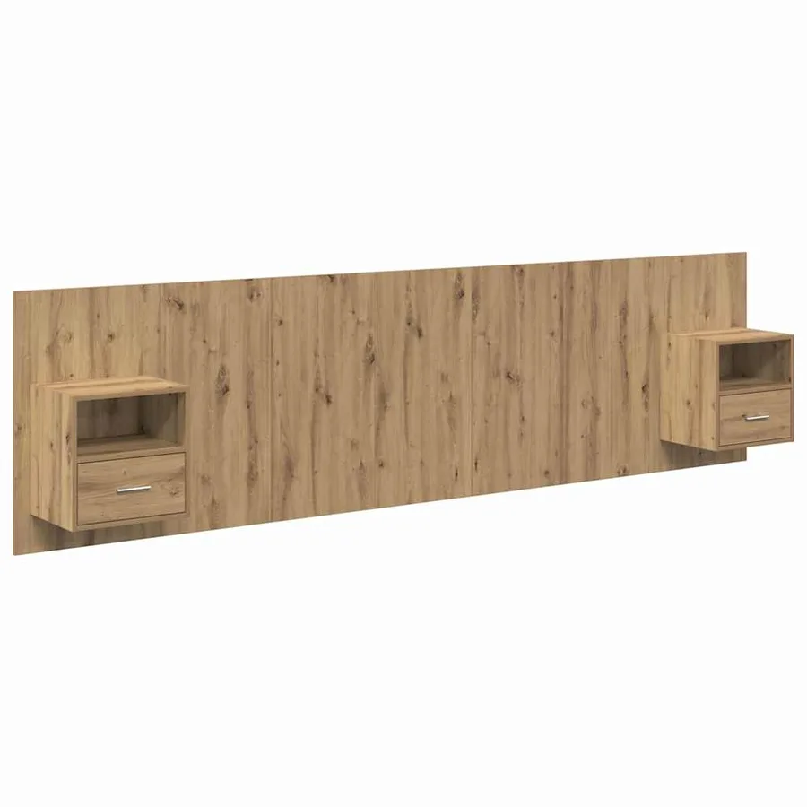 Tête de lit avec armoire 3 pcs Chêne artisanal - 2