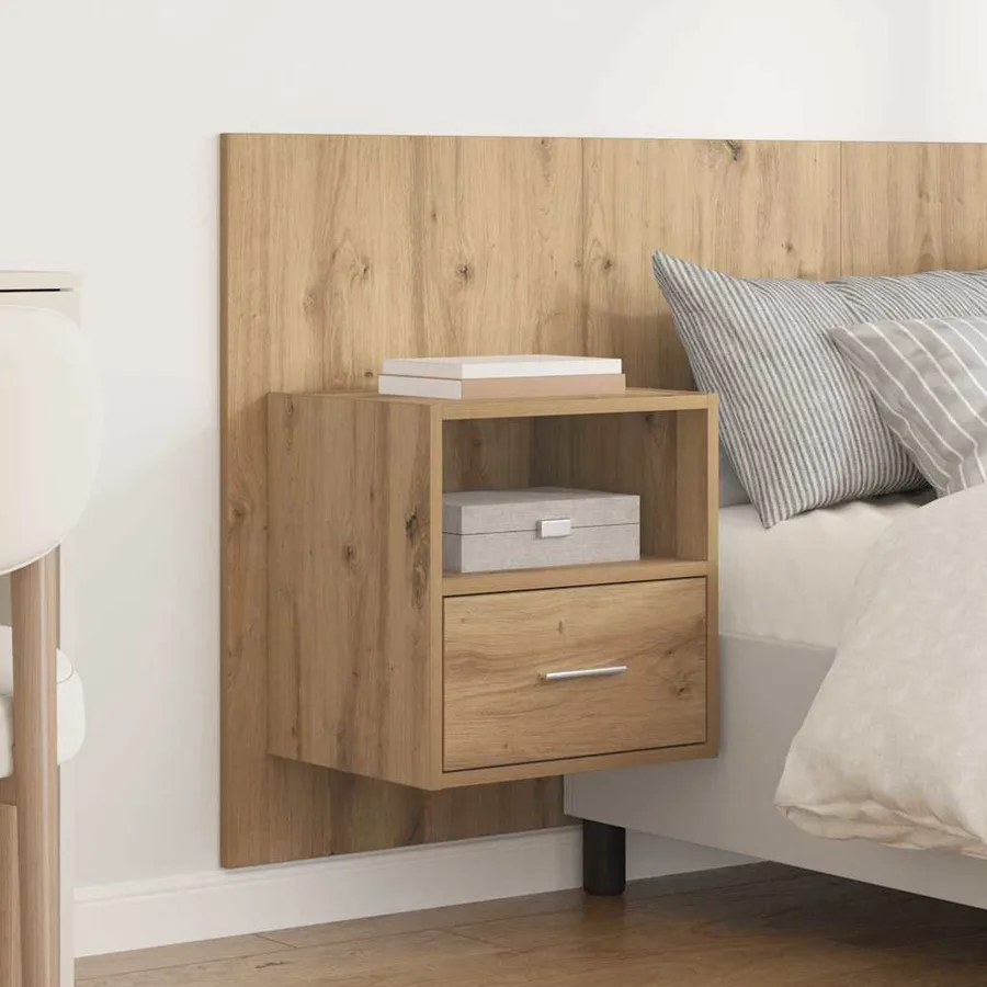 Tête de lit avec armoire 3 pcs Chêne artisanal - 4