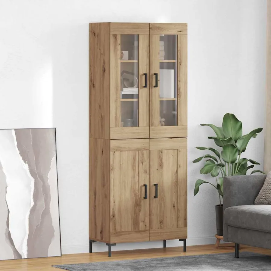 Haut Armoire 2 pcs Chêne artisanal 69,5 x 34 x 180 cm