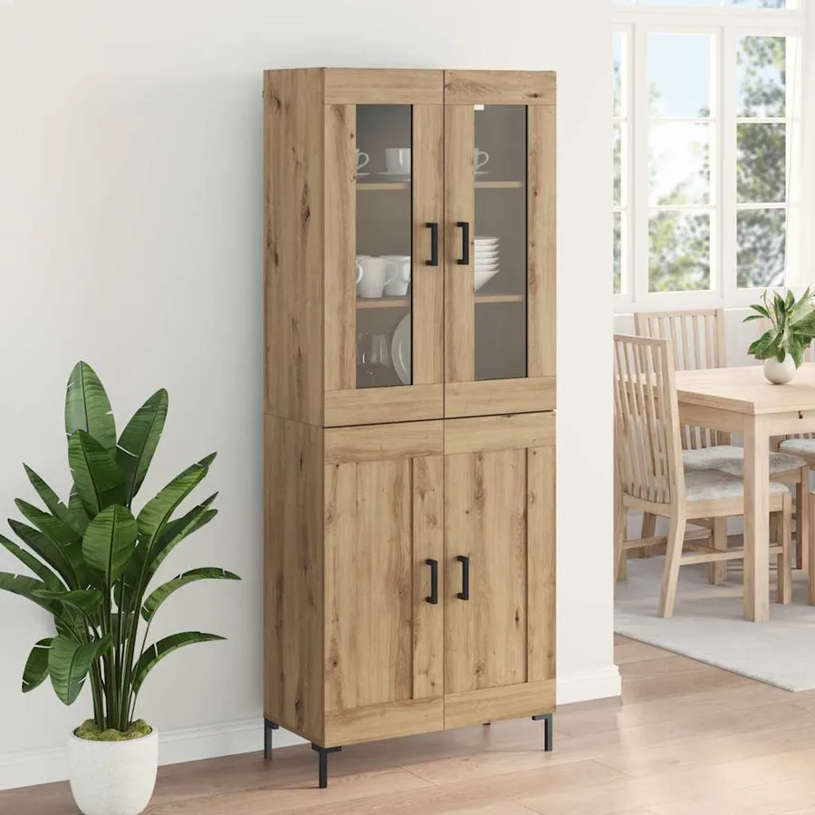 Haut Armoire 2 pcs Chêne artisanal 69,5 x 34 x 180 cm - 4