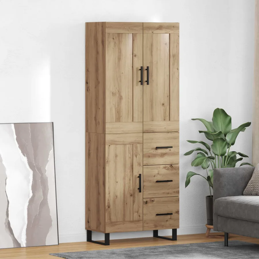 Haut Armoire 2 pcs Chêne artisanal 69,5 x 34 x 180 cm