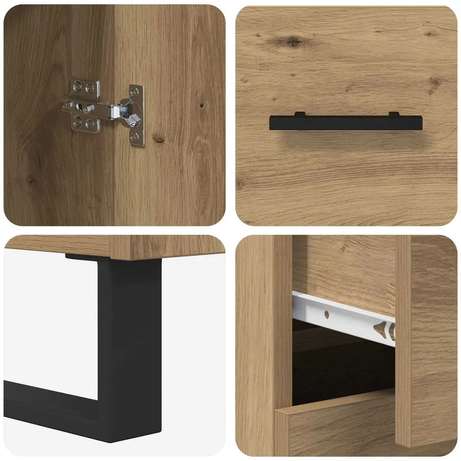 Haut Armoire 2 pcs Chêne artisanal 69,5 x 34 x 180 cm - 11