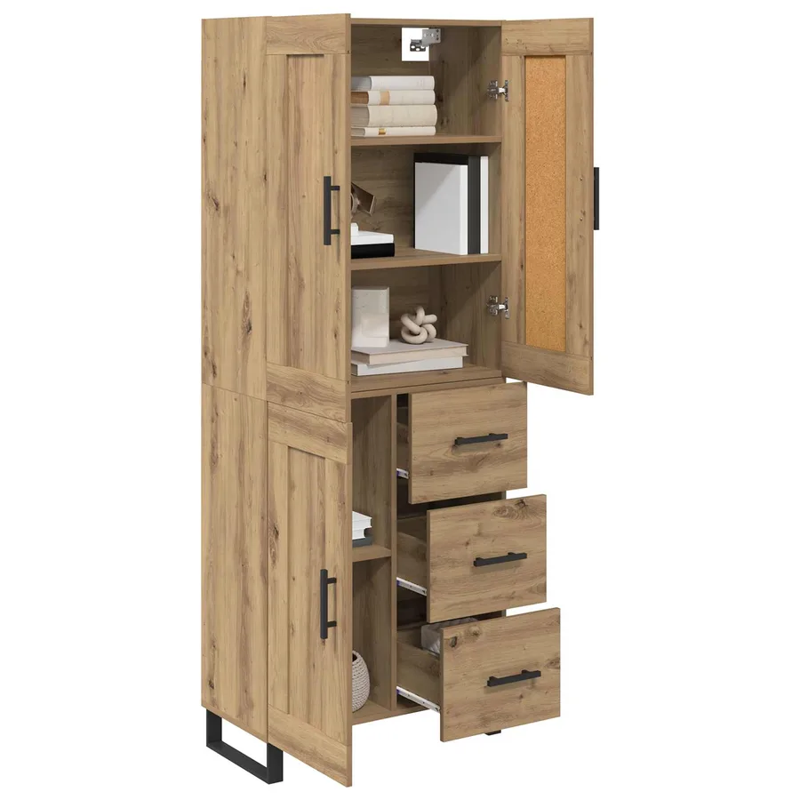 Haut Armoire 2 pcs Chêne artisanal 69,5 x 34 x 180 cm - 3