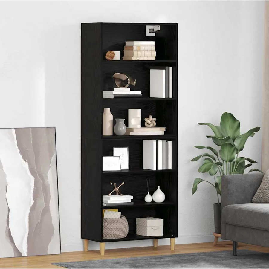 Haut Armoire Chêne noir 69,5 x 32,5 x 180 cm Bois d'ingénierie