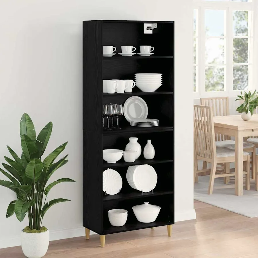 Haut Armoire Chêne noir 69,5 x 32,5 x 180 cm Bois d'ingénierie - 4