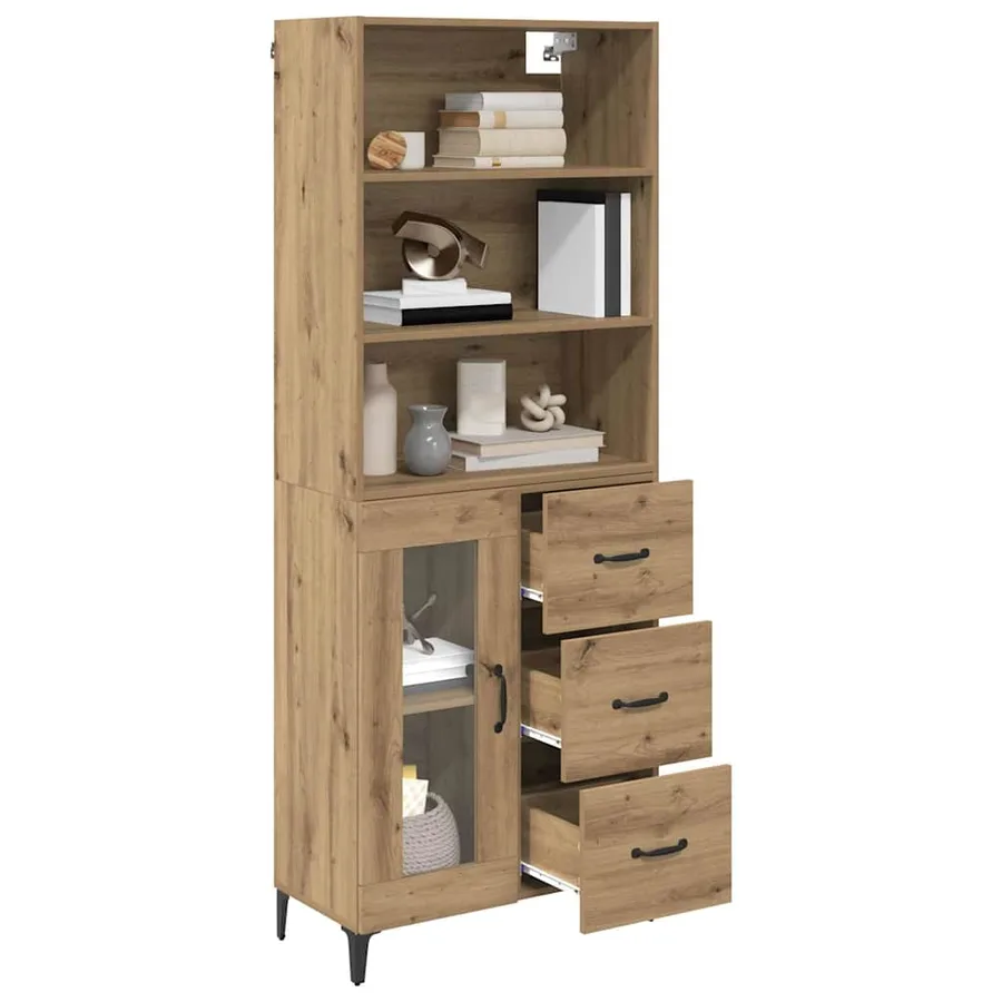 Haut Armoire Chêne artisanal 69,5 x 34 x 180 cm - 3