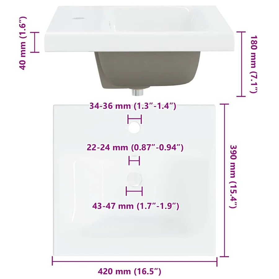 Meuble de Lavabo de Salle de Bain Chêne noir 41 x 38,5 x 48 cm - 16