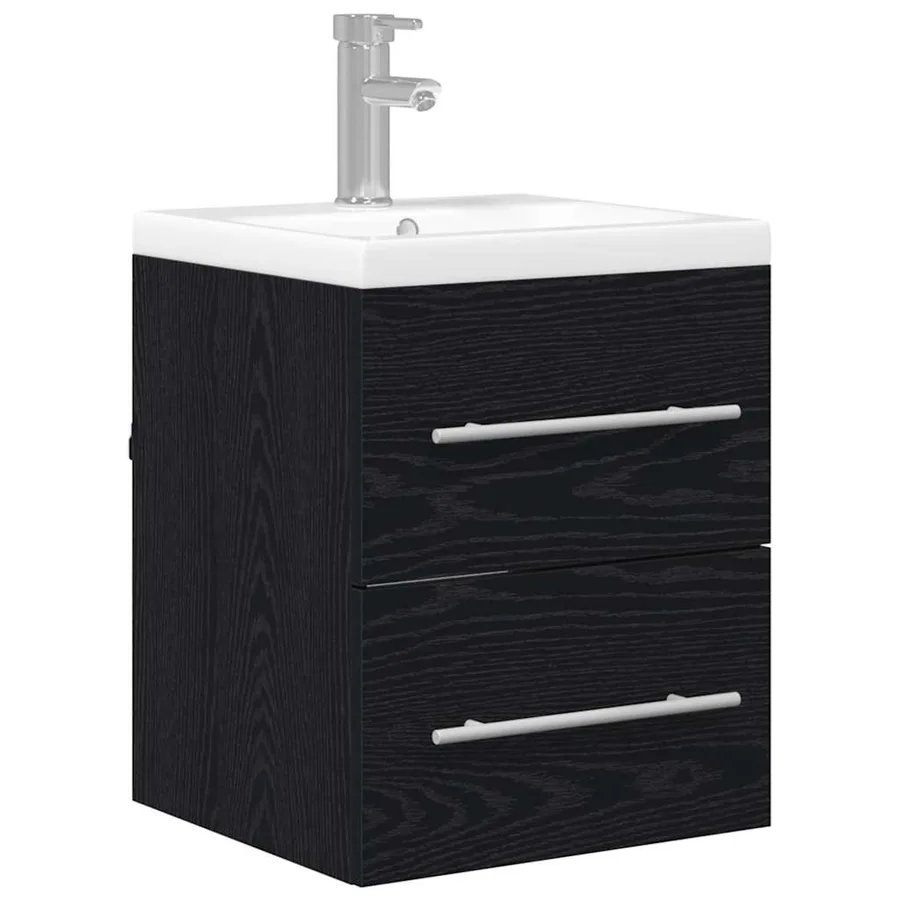 Meuble de Lavabo de Salle de Bain Chêne noir 41 x 38,5 x 48 cm - 2