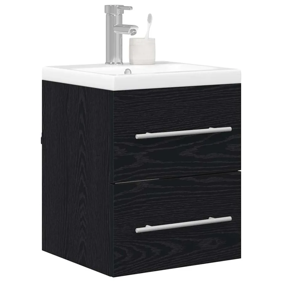 Meuble de Lavabo de Salle de Bain Chêne noir 41 x 38,5 x 48 cm - 3