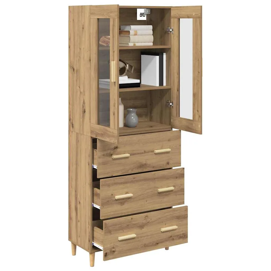 Haut Armoire Chêne artisanal 69,5 x 34 x 180 cm - 3