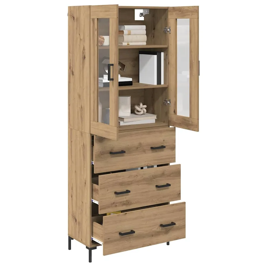 Haut Armoire 2 pcs Chêne artisanal 69,5 x 34 x 180 cm - 3