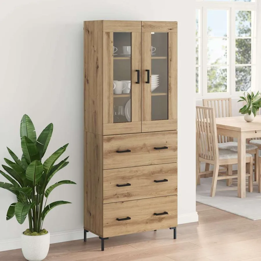 Haut Armoire 2 pcs Chêne artisanal 69,5 x 34 x 180 cm - 4