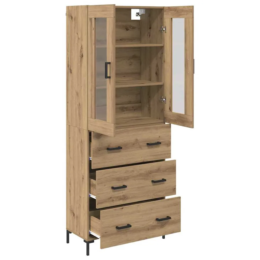 Haut Armoire 2 pcs Chêne artisanal 69,5 x 34 x 180 cm - 5