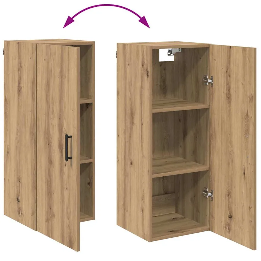 Haut Armoire avec tiroir Chêne artisanal 34,5 x 34 x 180 cm - 13