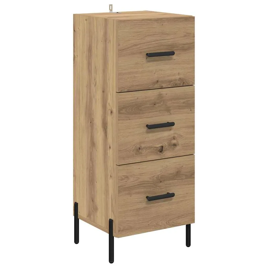 Haut Armoire avec tiroir Chêne artisanal 34,5 x 34 x 180 cm - 6