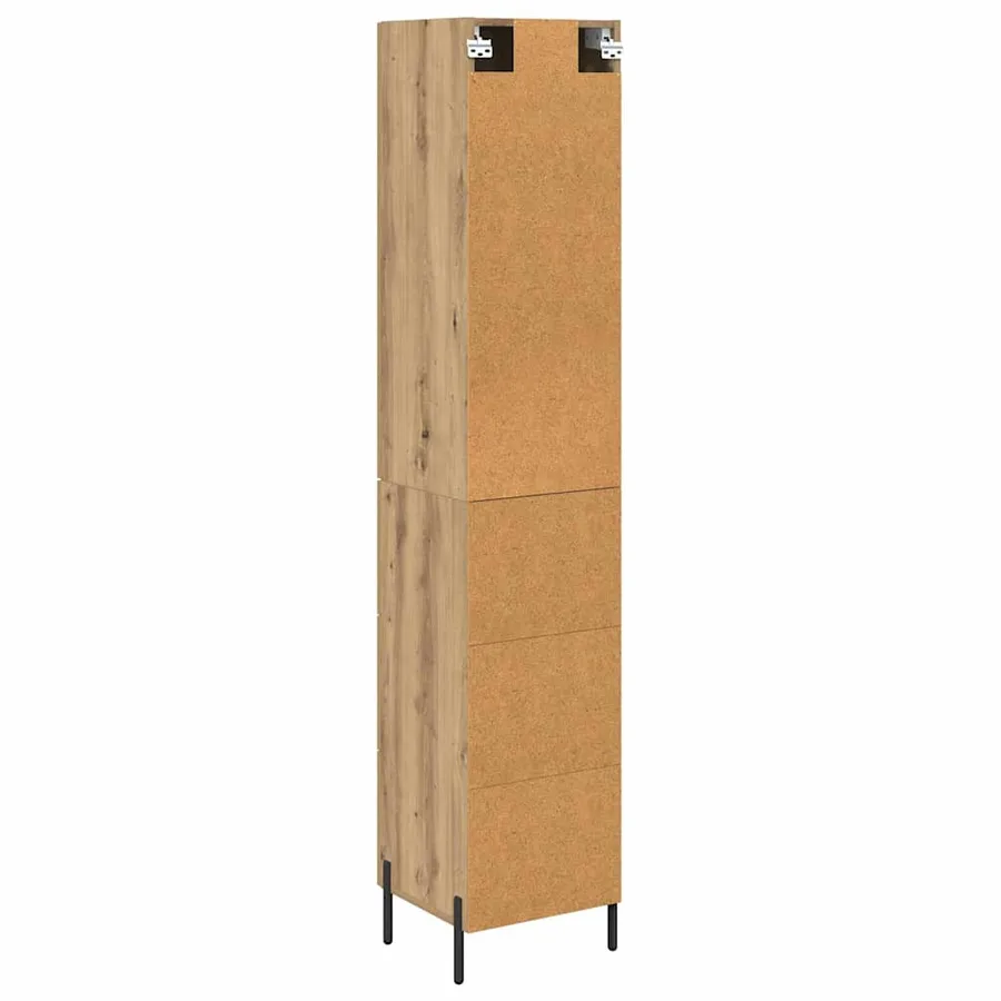 Haut Armoire avec tiroir Chêne artisanal 34,5 x 34 x 180 cm - 8