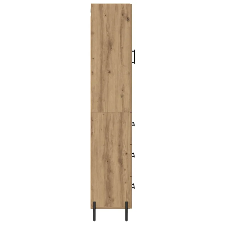 Haut Armoire avec tiroir Chêne artisanal 34,5 x 34 x 180 cm - 9