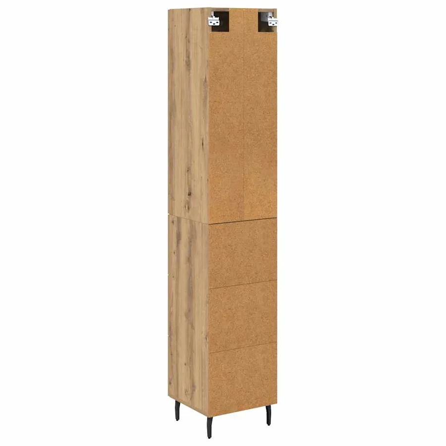 Haut Armoire avec tiroir Chêne artisanal 34,5 x 34 x 180 cm - 10