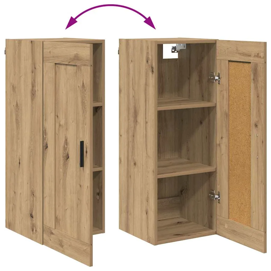 Haut Armoire avec tiroir Chêne artisanal 34,5 x 34 x 180 cm - 13