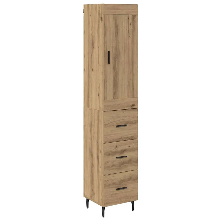 Haut Armoire avec tiroir Chêne artisanal 34,5 x 34 x 180 cm - 2