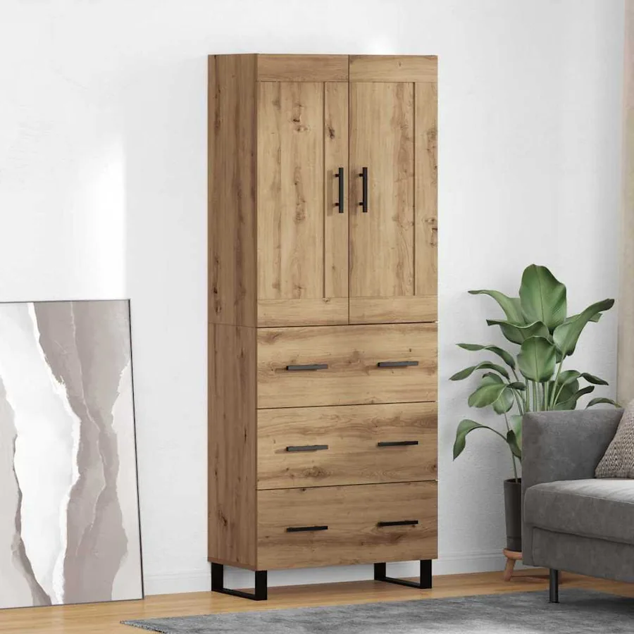 Haut Armoire 2 pcs Chêne artisanal 69,5 x 34 x 180 cm