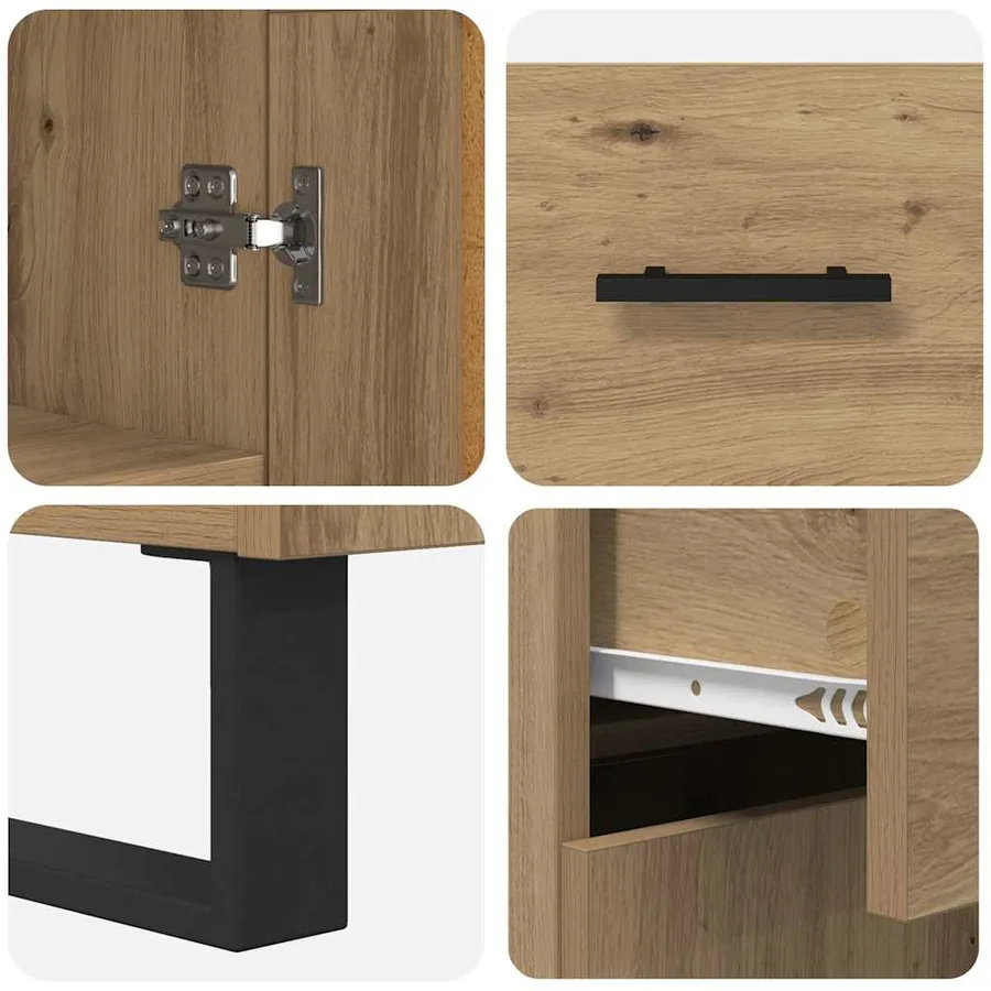 Haut Armoire 2 pcs Chêne artisanal 69,5 x 34 x 180 cm - 11