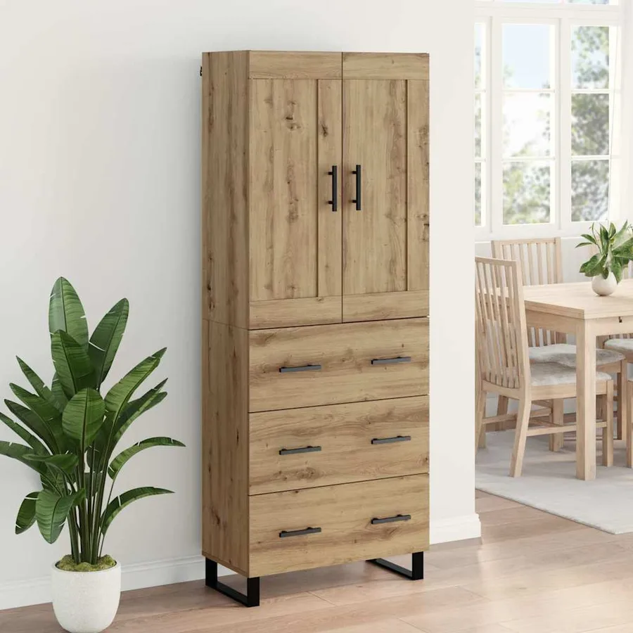 Haut Armoire 2 pcs Chêne artisanal 69,5 x 34 x 180 cm - 4