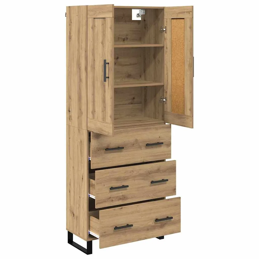Haut Armoire 2 pcs Chêne artisanal 69,5 x 34 x 180 cm - 5