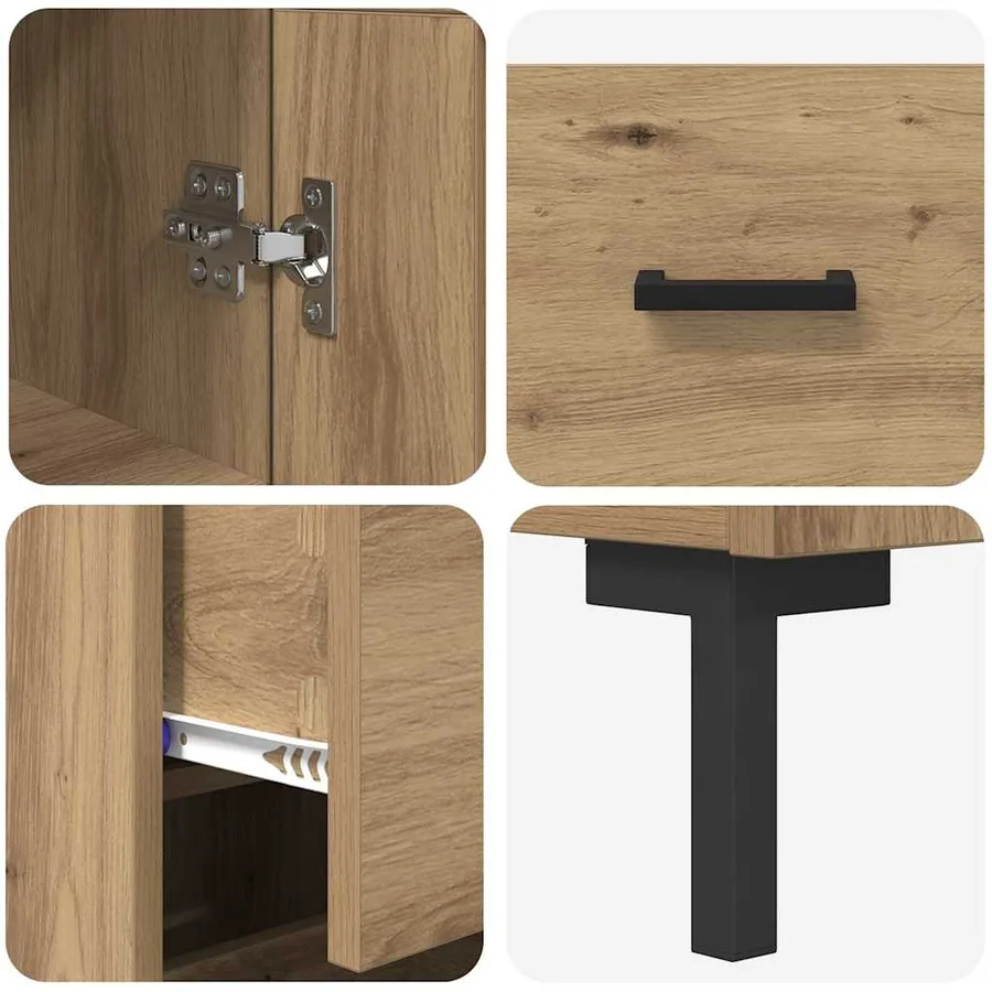 Haut Armoire Chêne artisanal 34,5 x 34 x 180 cm - 11